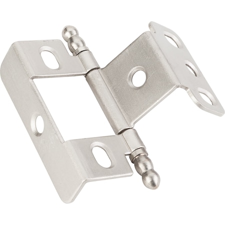 Hardware Resources 270 Degree Full Wrap for 3/4" Framex3/4" Door, Inset Flush Ball Tip Hinge - Satin Nickel 0128SN